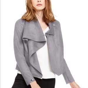 NWT Anne klein Faux-Suede asymmetrical Jacket